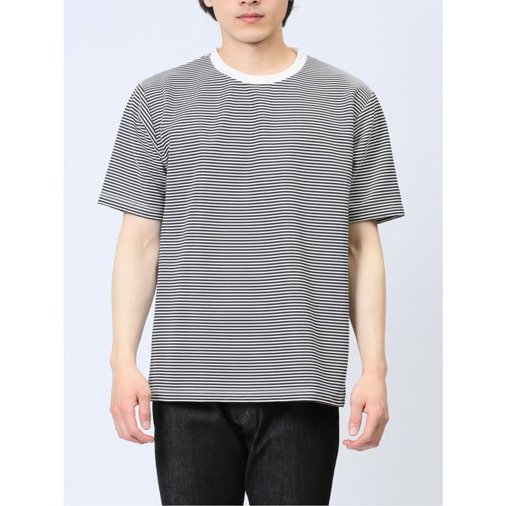 リップルマイクロボーダー クルーネック半袖Tシャツ | TAKA-Q MEN | 詳細画像9 