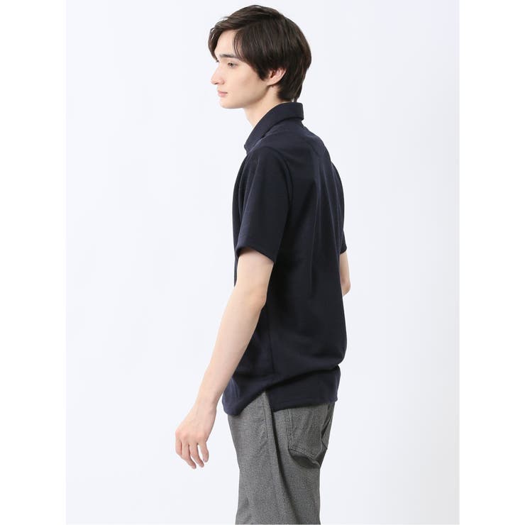 モザイクジャガード スキッパー半袖ポロシャツ | TAKA-Q MEN | 詳細画像11 