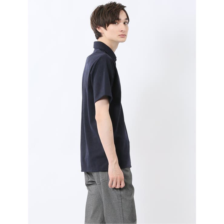 モザイクジャガード スキッパー半袖ポロシャツ | TAKA-Q MEN | 詳細画像13 