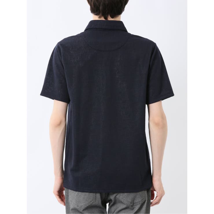 モザイクジャガード スキッパー半袖ポロシャツ | TAKA-Q MEN | 詳細画像17 