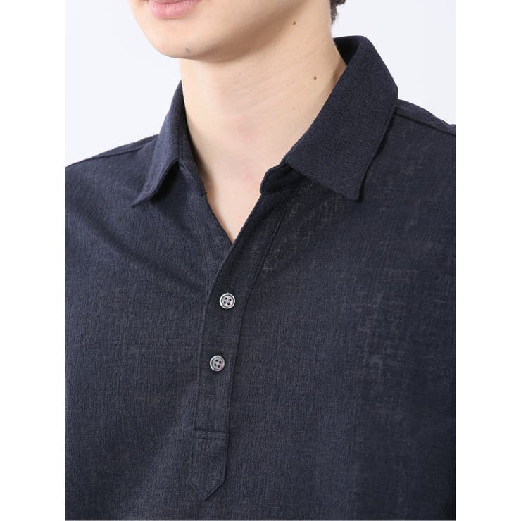 モザイクジャガード スキッパー半袖ポロシャツ | TAKA-Q MEN | 詳細画像18 