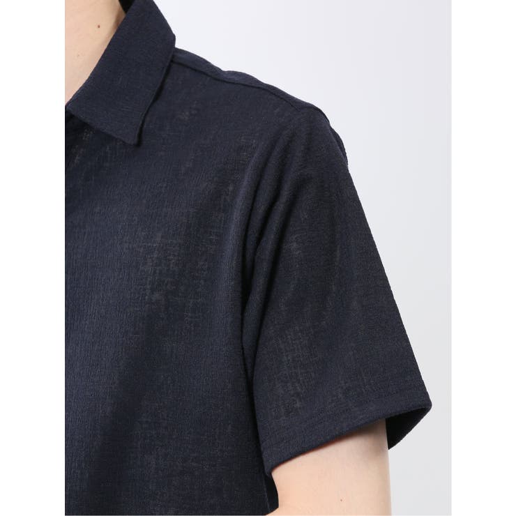 モザイクジャガード スキッパー半袖ポロシャツ | TAKA-Q MEN | 詳細画像19 