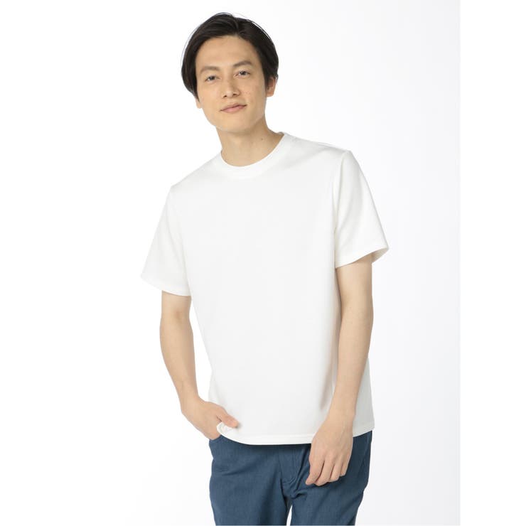 01白 | ストレッチスムス シフクのＴシャツ | TAKA-Q MEN
