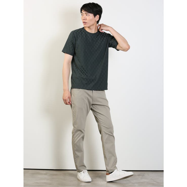  ★スキニー 半袖 クルーネック チェック柄 Tシャツ ラインソックス柄ボーダー クルーネック半袖Tシャツ
