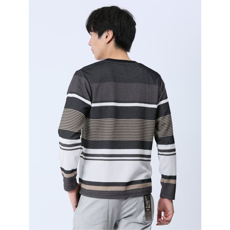 ポップコーンボーダー クルーネック長袖Tシャツ | TAKA-Q MEN | 詳細画像13 