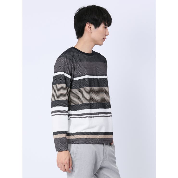 ポップコーンボーダー クルーネック長袖Tシャツ | TAKA-Q MEN | 詳細画像14 