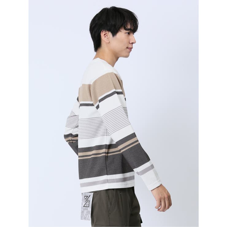 ポップコーンボーダー クルーネック長袖Tシャツ | TAKA-Q MEN | 詳細画像4 