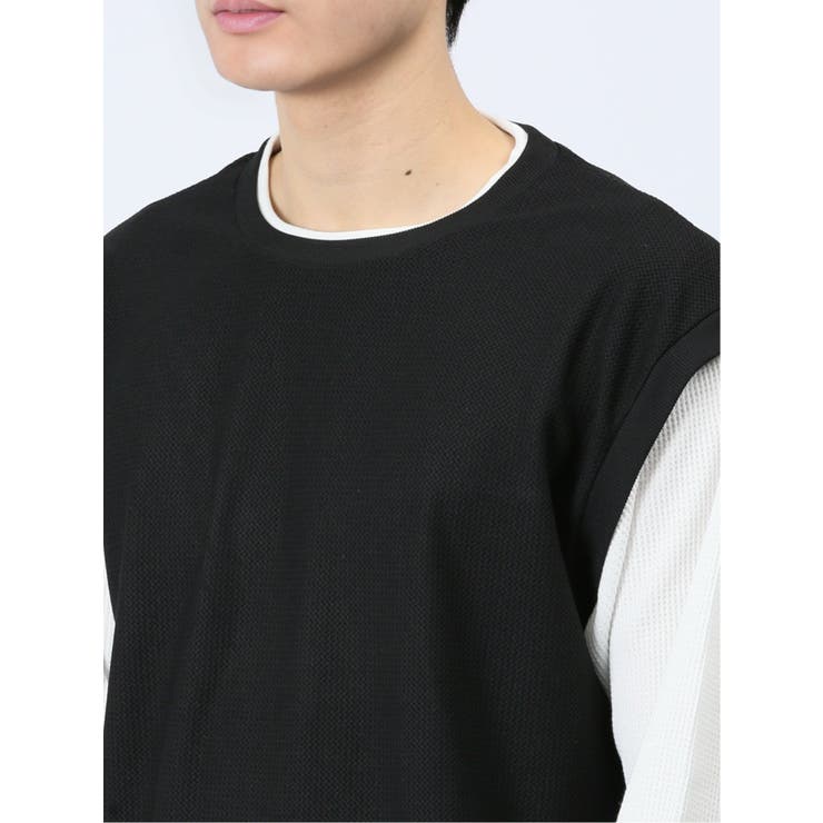 さまになる フェイクレイヤード クルーネック長袖Tシャツ | TAKA-Q MEN | 詳細画像8 