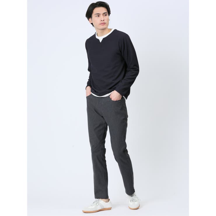 さまになる フェイクレイヤード キーネック長袖Tシャツ | TAKA-Q MEN | 詳細画像10 