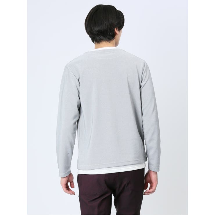 さまになる フェイクレイヤード キーネック長袖Tシャツ | TAKA-Q MEN | 詳細画像13 