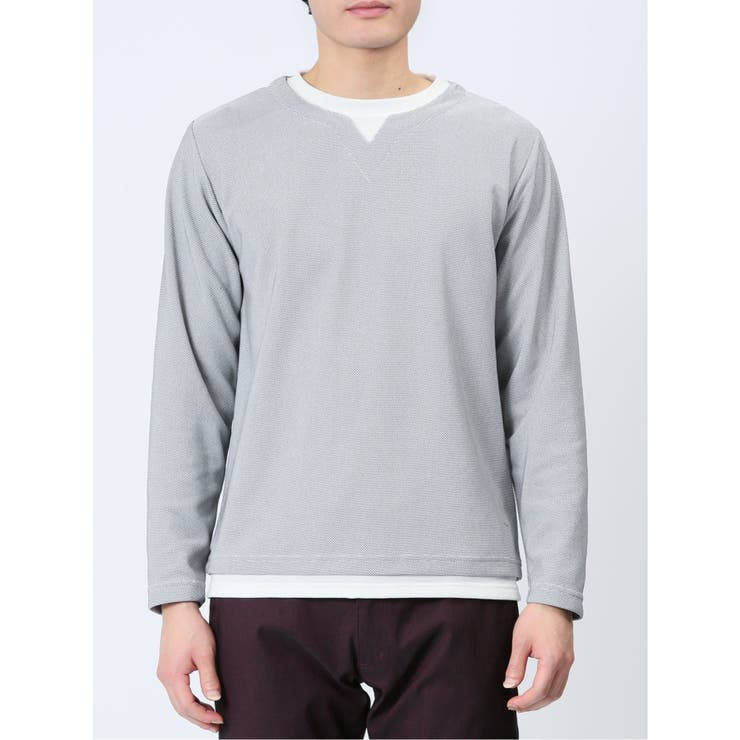 さまになる フェイクレイヤード キーネック長袖Tシャツ | TAKA-Q MEN | 詳細画像15 