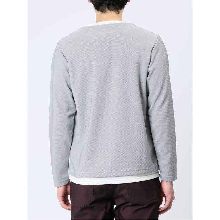 さまになる フェイクレイヤード キーネック長袖Tシャツ | TAKA-Q MEN | 詳細画像17 