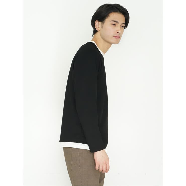 さまになる フェイクレイヤード キーネック長袖Tシャツ | TAKA-Q MEN | 詳細画像23 