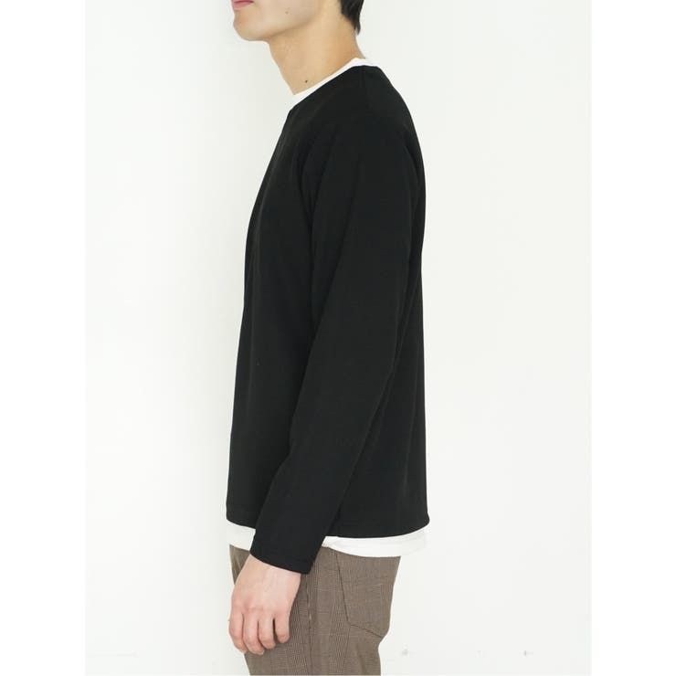 さまになる フェイクレイヤード キーネック長袖Tシャツ | TAKA-Q MEN | 詳細画像25 