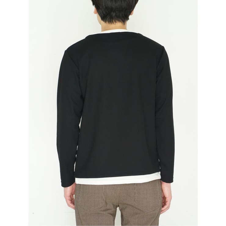 さまになる フェイクレイヤード キーネック長袖Tシャツ | TAKA-Q MEN | 詳細画像26 