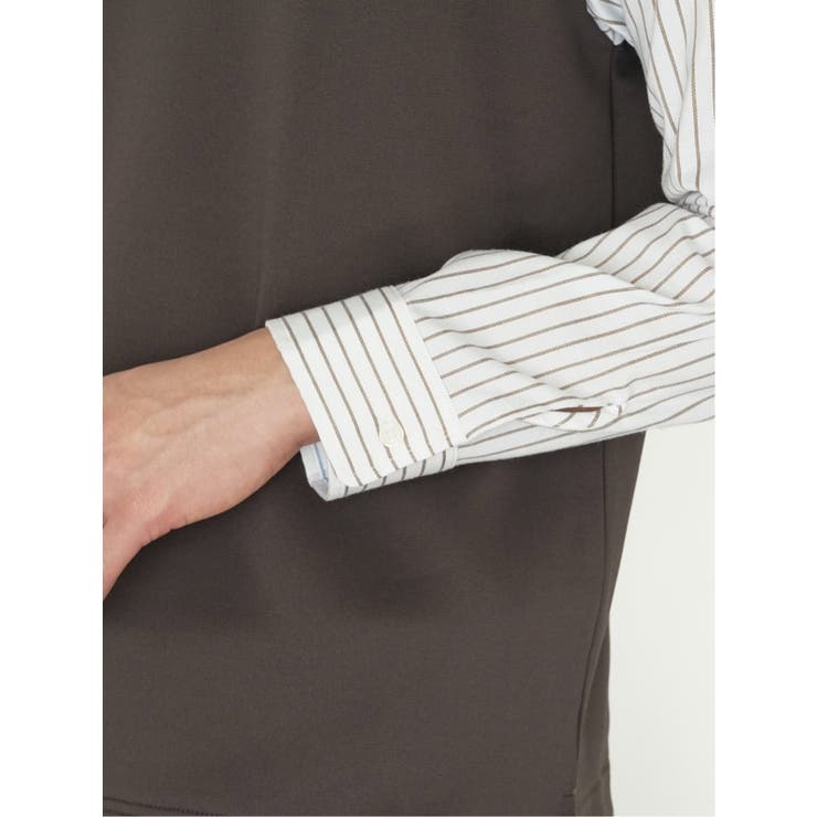 さまになる 布帛切替 クルーネック長袖Tシャツ | TAKA-Q MEN | 詳細画像11 