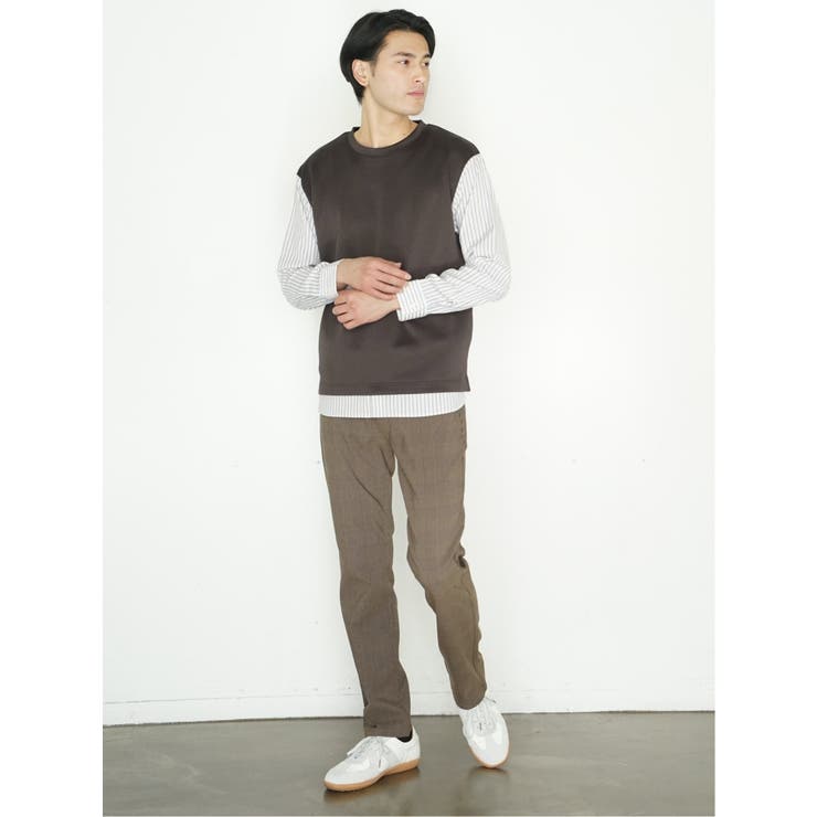 さまになる 布帛切替 クルーネック長袖Tシャツ | TAKA-Q MEN | 詳細画像12 