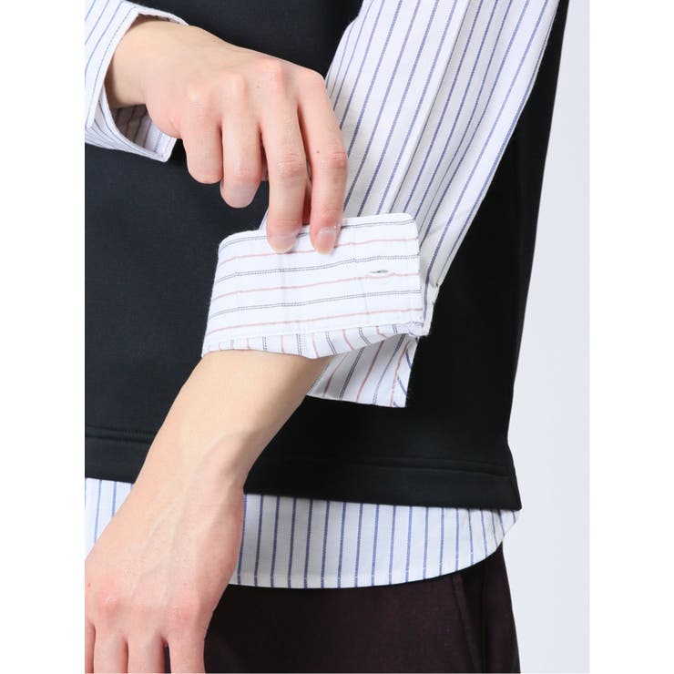 さまになる 布帛切替 クルーネック長袖Tシャツ | TAKA-Q MEN | 詳細画像22 