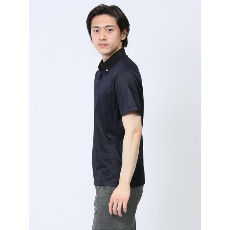 吸水速乾 エステルプリント クレリック半袖ポロシャツ | TAKA-Q MEN | 詳細画像5 