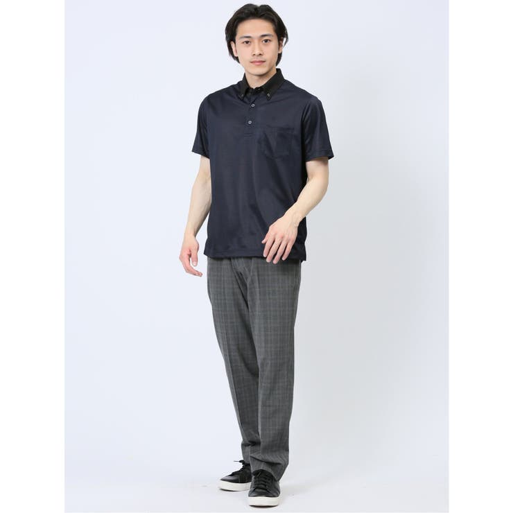 吸水速乾 エステルプリント クレリック半袖ポロシャツ | TAKA-Q MEN | 詳細画像8 