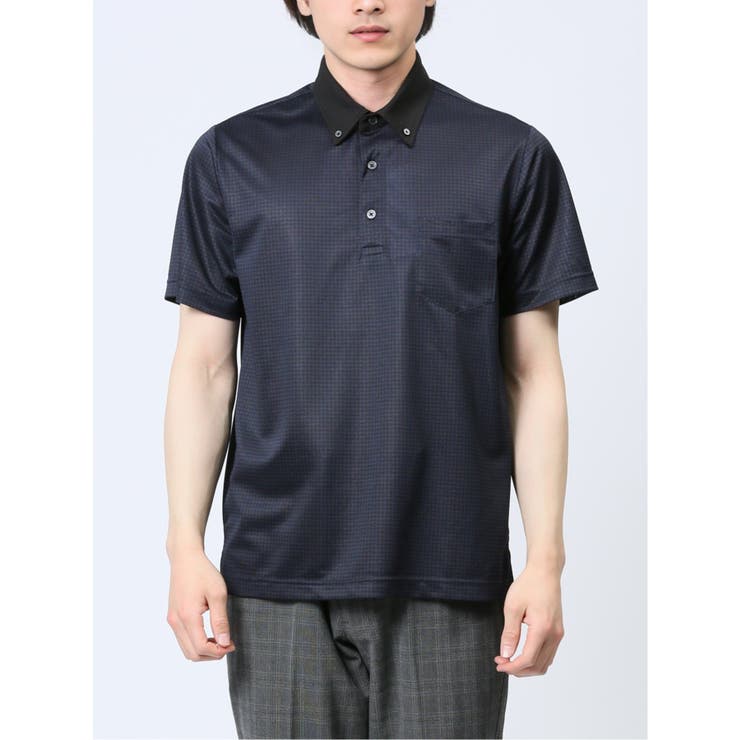 吸水速乾 エステルプリント クレリック半袖ポロシャツ | TAKA-Q MEN | 詳細画像9 