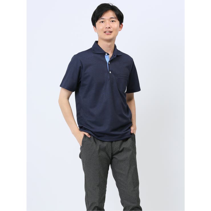 76青 | 吸水速乾 ドビーメッシュ鹿の子 半袖ポロシャツ | TAKA-Q MEN