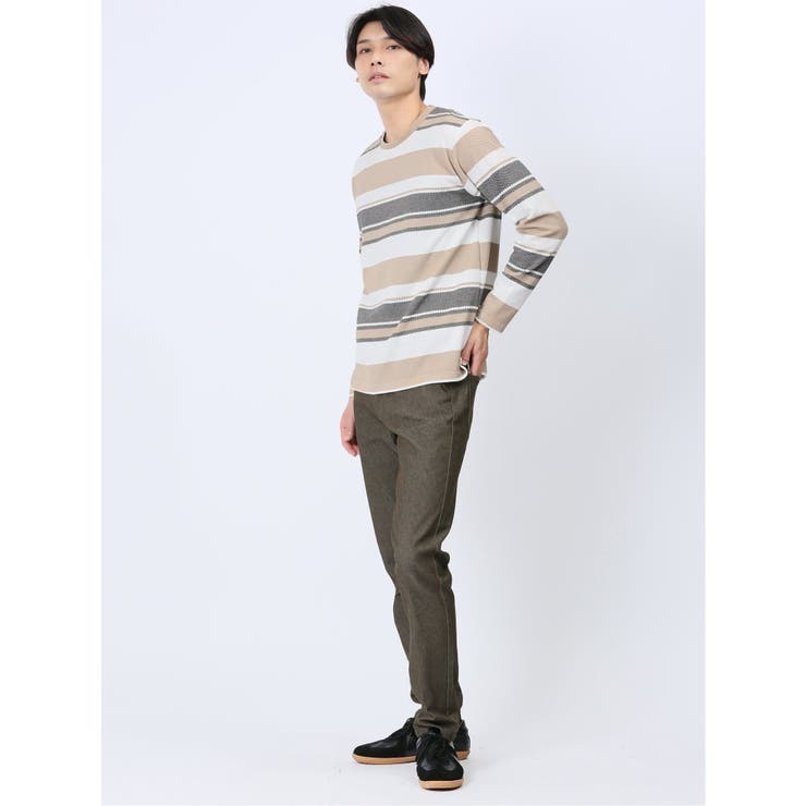 ポップコーンボーダー クルーネック長袖Tシャツ | TAKA-Q MEN | 詳細画像10 