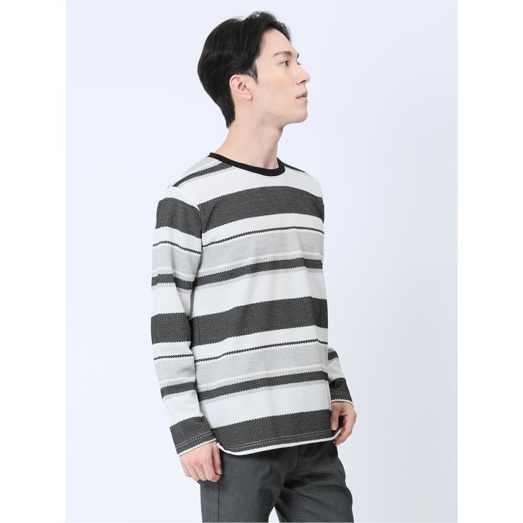 ポップコーンボーダー クルーネック長袖Tシャツ | TAKA-Q MEN | 詳細画像17 