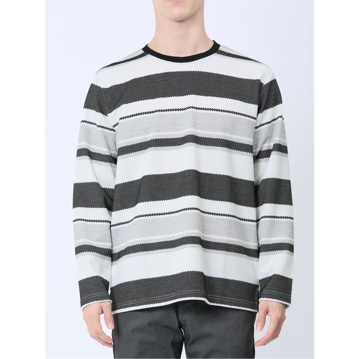 ポップコーンボーダー クルーネック長袖Tシャツ | TAKA-Q MEN | 詳細画像18 