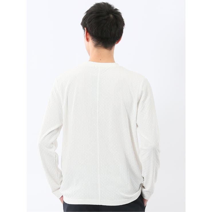 千鳥ジャガード クルーネック長袖Tシャツ | TAKA-Q MEN | 詳細画像3 
