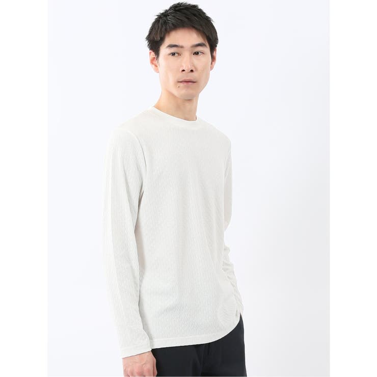 千鳥ジャガード クルーネック長袖Tシャツ | TAKA-Q MEN | 詳細画像4 
