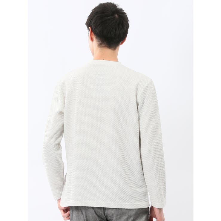 バーズアイジャガード クルーネック長袖Tシャツ | TAKA-Q MEN | 詳細画像3 