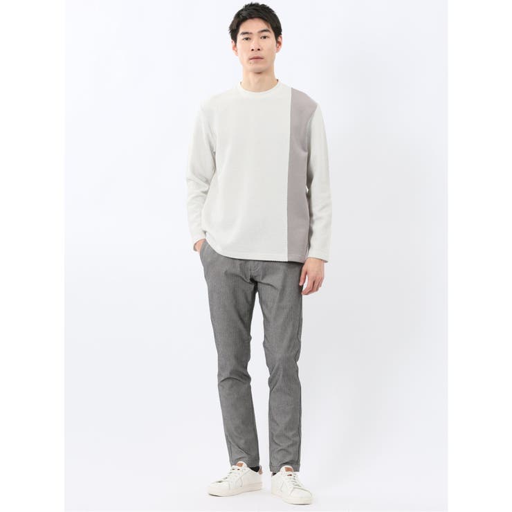 バーズアイジャガード クルーネック長袖Tシャツ | TAKA-Q MEN | 詳細画像5 