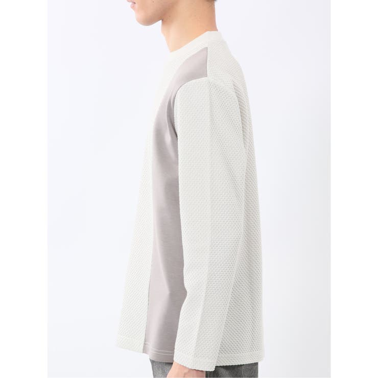 バーズアイジャガード クルーネック長袖Tシャツ | TAKA-Q MEN | 詳細画像7 