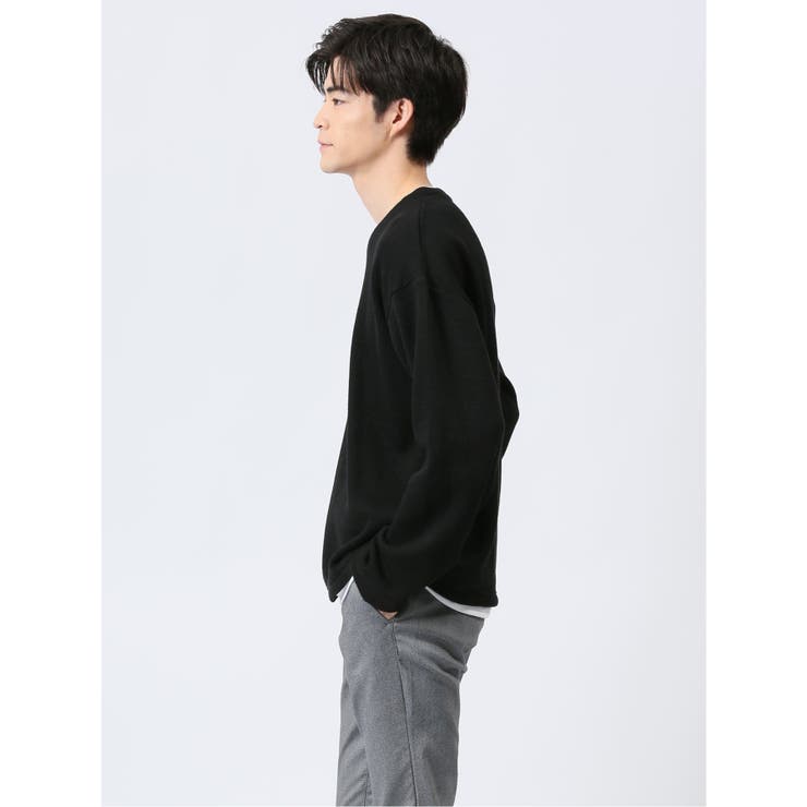 スラブ裏起毛 Vネック長袖Tシャツ | TAKA-Q MEN | 詳細画像14 