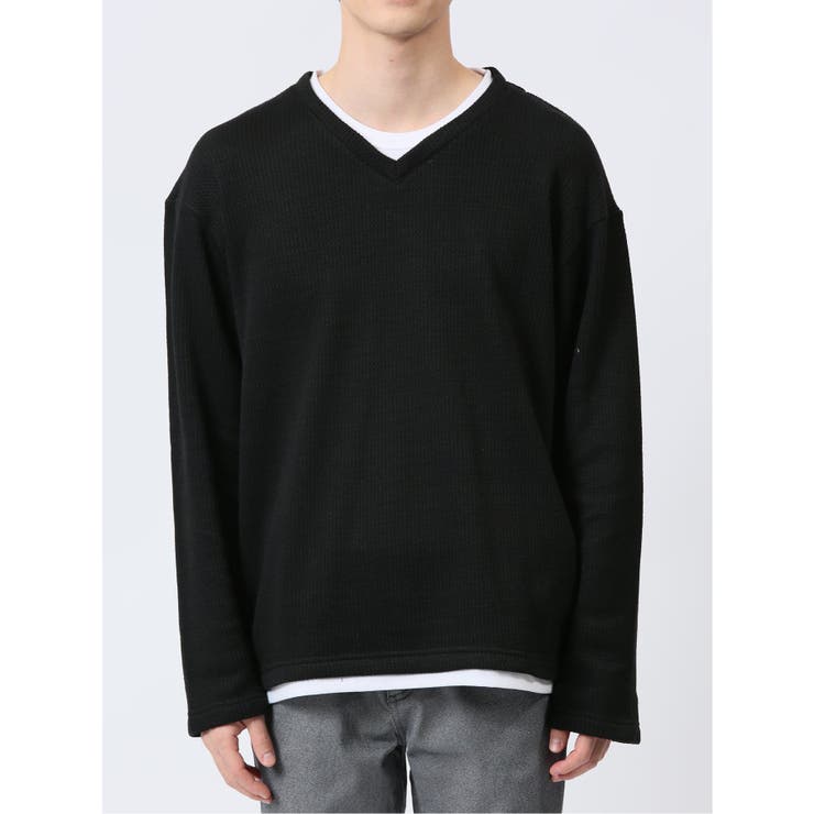 スラブ裏起毛 Vネック長袖Tシャツ | TAKA-Q MEN | 詳細画像18 