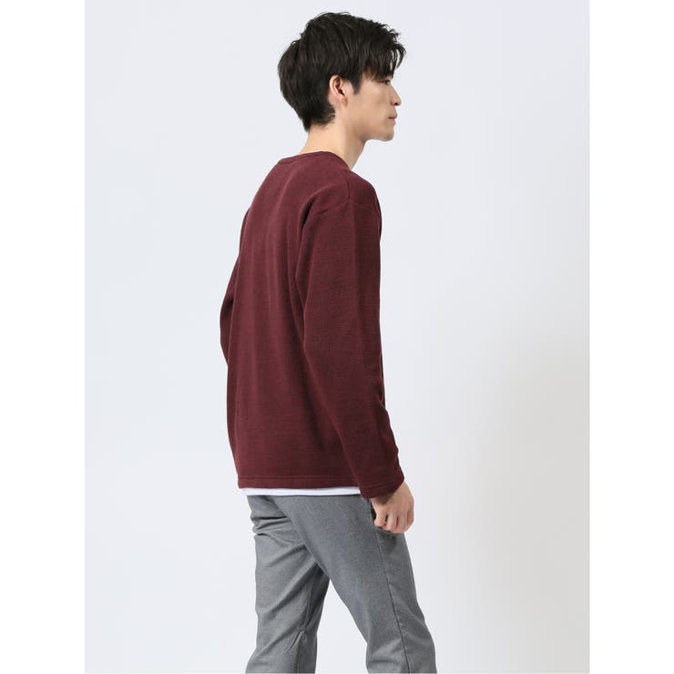 スラブ裏起毛 Vネック長袖Tシャツ | TAKA-Q MEN | 詳細画像28 