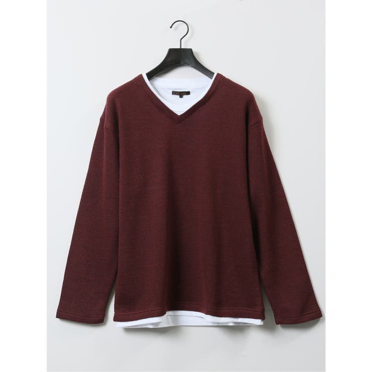 スラブ裏起毛 Vネック長袖Tシャツ | TAKA-Q MEN | 詳細画像35 
