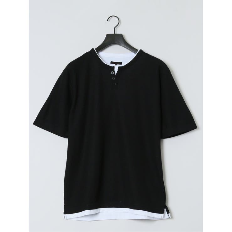 杢スラブ フェイクヘンリーネック半袖Tシャツ | TAKA-Q MEN | 詳細画像21 