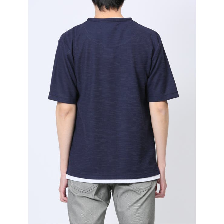 杢スラブ フェイクヘンリーネック半袖Tシャツ | TAKA-Q MEN | 詳細画像40 