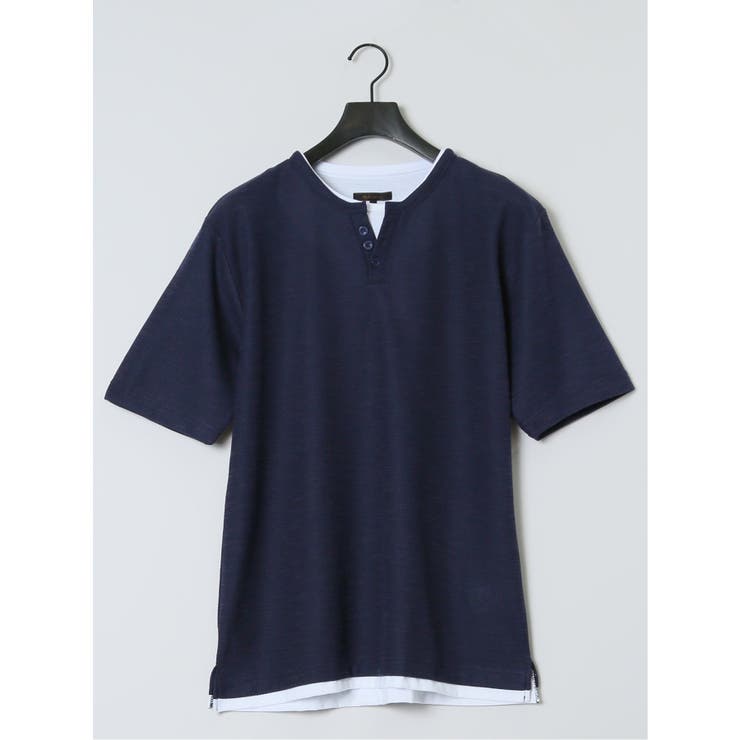 杢スラブ フェイクヘンリーネック半袖Tシャツ | TAKA-Q MEN | 詳細画像43 