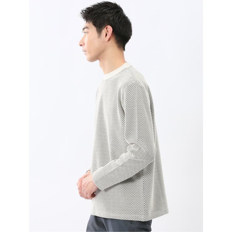 バーズアイジャガード クルーネック長袖Tシャツ | TAKA-Q MEN | 詳細画像2 