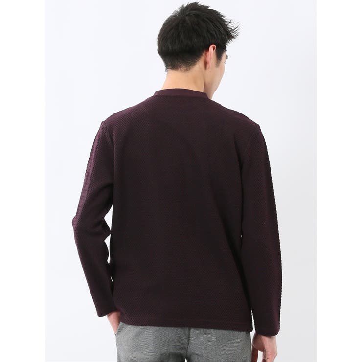 バーズアイジャガード クルーネック長袖Tシャツ | TAKA-Q MEN | 詳細画像30 