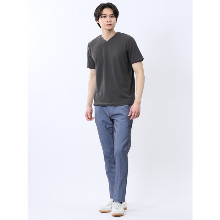 リンクスダイヤ柄ジャガード Vネック半袖Tシャツ | TAKA-Q MEN | 詳細画像16 
