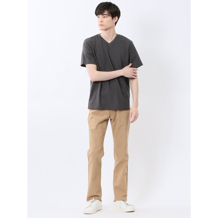 リンクスダイヤ柄ジャガード Vネック半袖Tシャツ | TAKA-Q MEN | 詳細画像17 