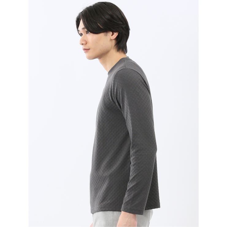 千鳥ジャガード クルーネック長袖Tシャツ | TAKA-Q MEN | 詳細画像2 