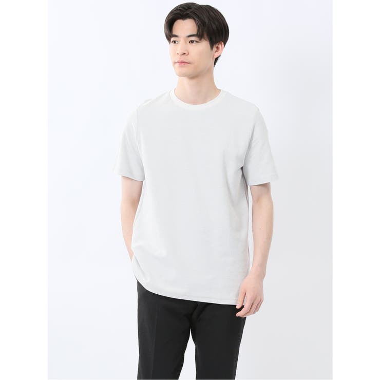 メランジ 裏ボーダー クルーネック半袖Tシャツ | TAKA-Q MEN | 詳細画像1 