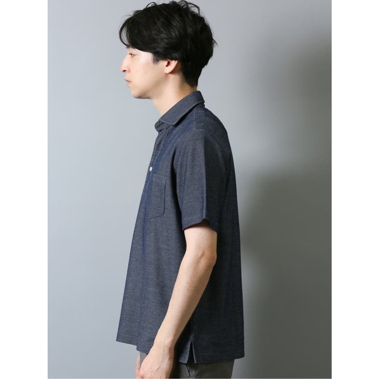 ハニカム鹿の子 スキッパー半袖ポロシャツ | TAKA-Q MEN | 詳細画像10 