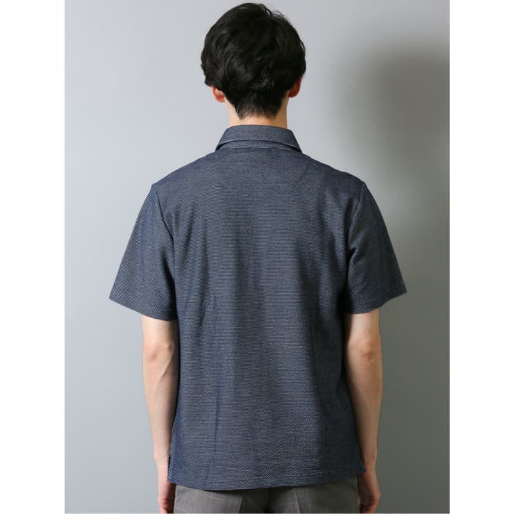 ハニカム鹿の子 スキッパー半袖ポロシャツ | TAKA-Q MEN | 詳細画像11 
