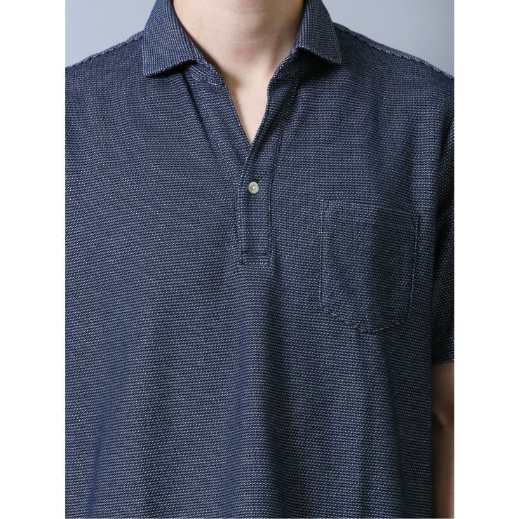 ハニカム鹿の子 スキッパー半袖ポロシャツ | TAKA-Q MEN | 詳細画像13 